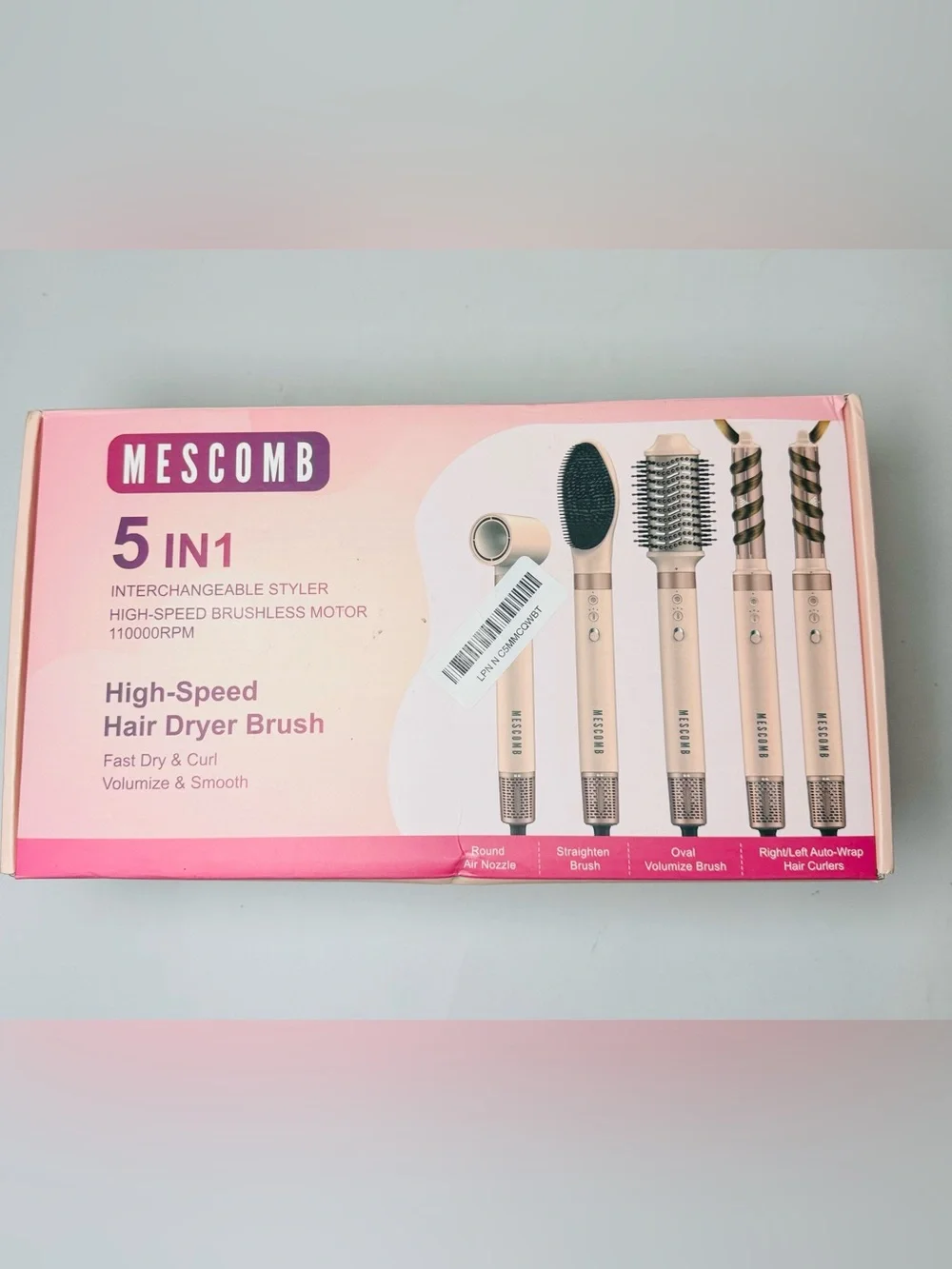 MESCOMB 5-in-1 Hair Styling System in pink